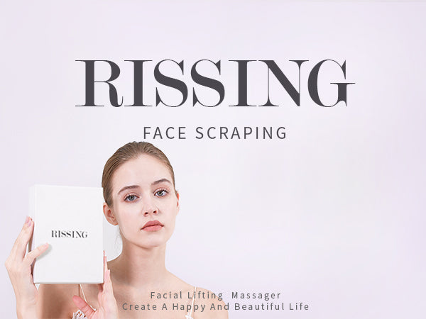 RISSING 4-in-1 Face Massager Set - Face Roller & Neck Massager, Stainless Steel Gua Sha Facial Tools - For Lymphatic Drainage, Cellulite Reduction, and Skin Tightening RI-AZ003