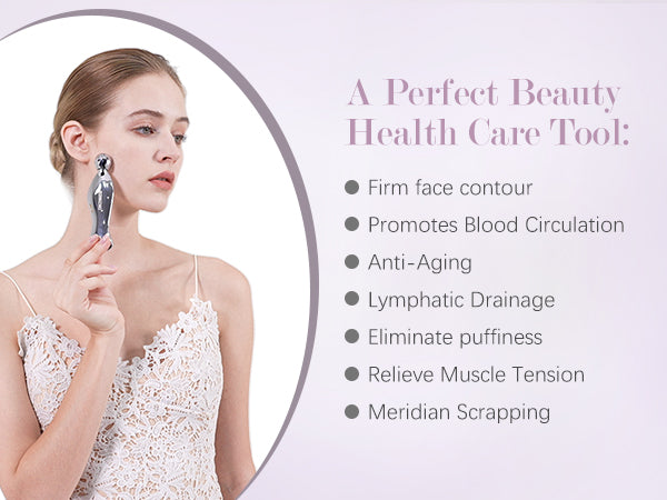 RISSING 4-in-1 Face Massager Set - Face Roller & Neck Massager, Stainless Steel Gua Sha Facial Tools - For Lymphatic Drainage, Cellulite Reduction, and Skin Tightening RI-AZ003